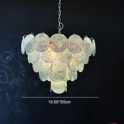 Traditional French Flower Shaped Iron Glass 5/7 Light Chandelier For Living Room