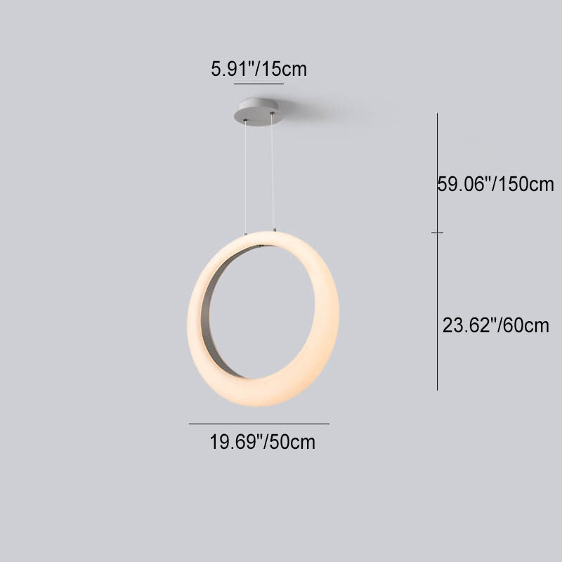 Modern Minimalist PE Circle Moon LED Pendant Light