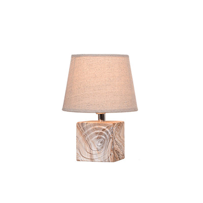 Contemporary Scandinavian Square Ceramic Base Fabric 1-Light Table Lamp For Bedroom