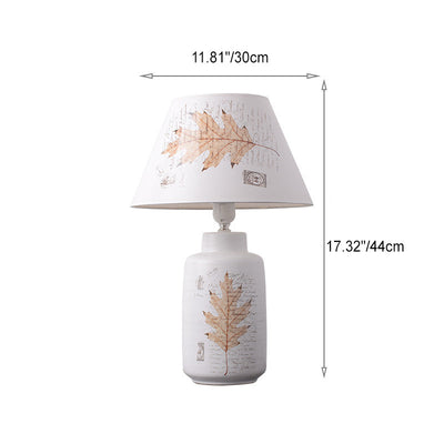 Contemporary Scandinavian Cylinder Rectangle Ceramic Cardboard 1-Light Table Lamp For Living Room