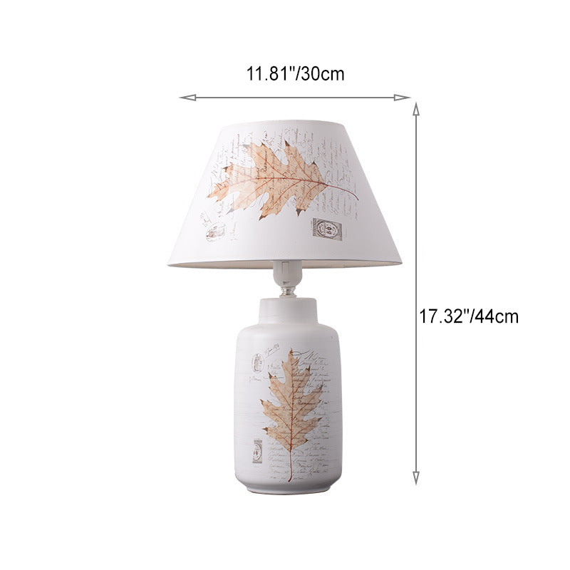 Contemporary Scandinavian Cylinder Rectangle Ceramic Cardboard 1-Light Table Lamp For Living Room