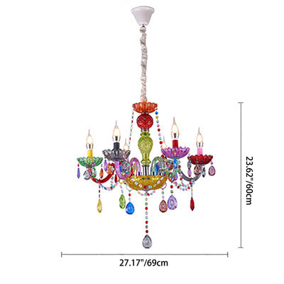 Modern Luxury Crown Iron Glass Crystal 5-Light Chandelier For Dining Room