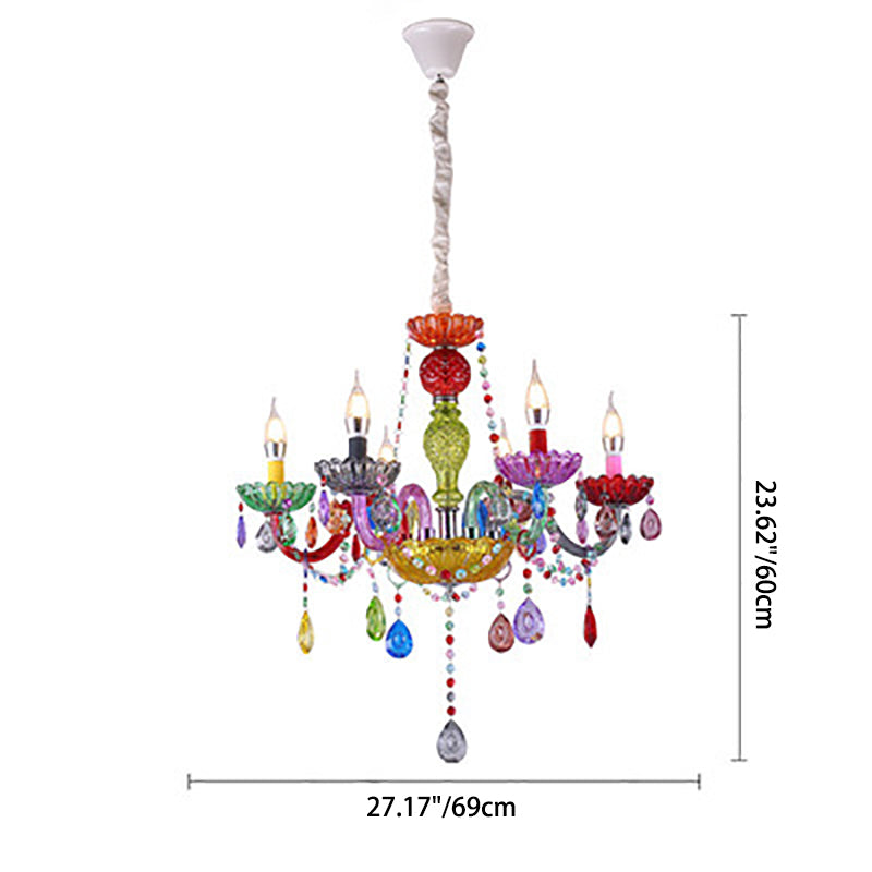 Modern Luxury Crown Iron Glass Crystal 5-Light Chandelier For Dining Room