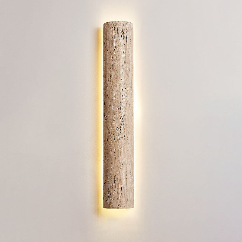 Modern Minimalist Waterproof Long Yellow Travertine LED Wall Sconce Lamp For Outdoor Patio