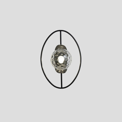 Contemporary Nordic Iron Glass Oval Ball 1-Light Wall Sconce Lamp For Bedside