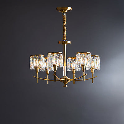 Contemporary Luxury Branch Crystal Copper 6/8/10/15 Light Chandelier For Living Room