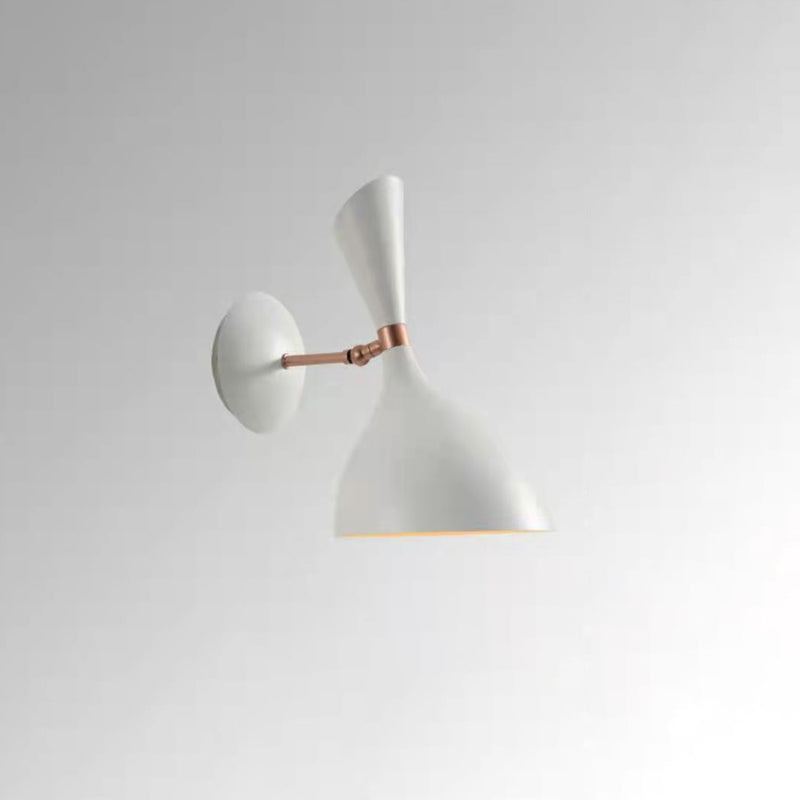 Modern Minimalist Flared Disc Base Iron 1-Light Wall Sconce Lamp For Bedroom