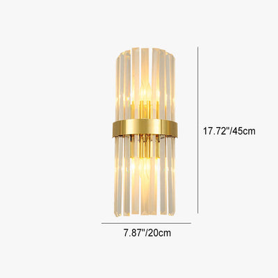 Nordic Creative Stainless Steel 2-Light Crystal Wall Sconce Lamp