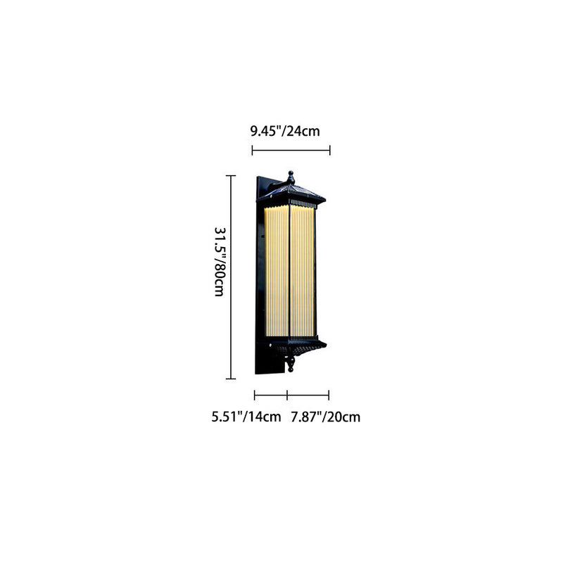 Contemporary Simplicity Solar Waterproof Aluminum Glass Cuboid 1-Light Outdoor Wall Sconce Lamp For Garden