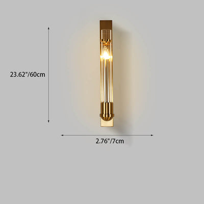 Modern Minimalist Aluminum Glass Strips 1-Light Wall Sconce Lamp For Living Room