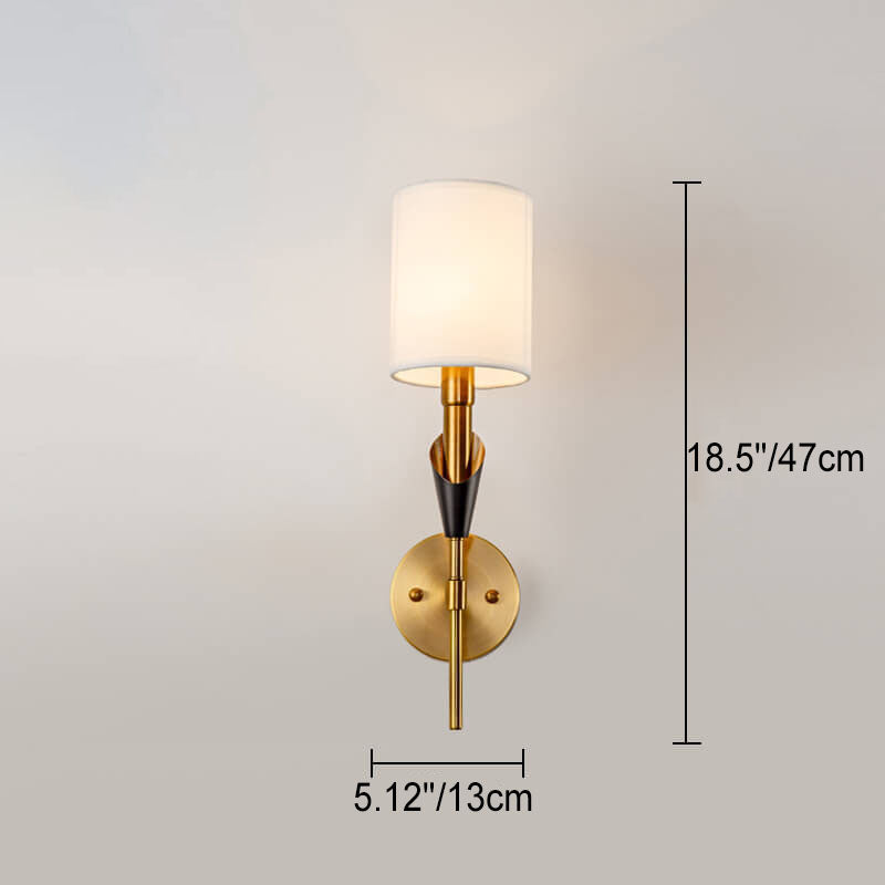 Modern Light Luxury Iron Fabric Lampshade 1/2-Light Wall Sconce Lamp