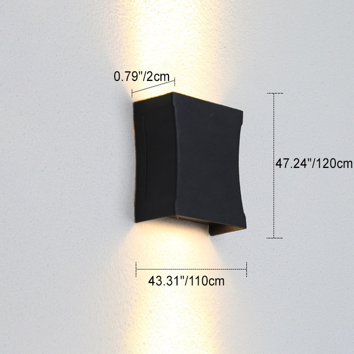 Modern Outdoor Square Column Waterproof LED Wall Sconce Lamp