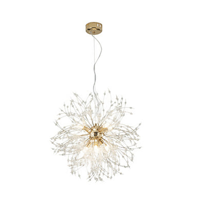 Contemporary Creative Hardware Crystal Beads Decorate Dandelion Design 8/9/12-Light Chandelier For Living Room