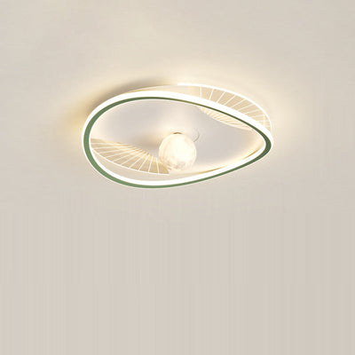 Modern Minimalist Circular Ring Iron Acrylic Aluminum LED Flush Mount Ceiling Light For Bedroom