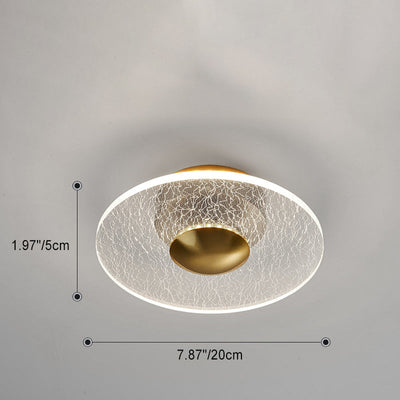 Modern Minimalist Round Flower Square Acrylic Metal LED Semi-Flush Mount Ceiling Light For Bedroom