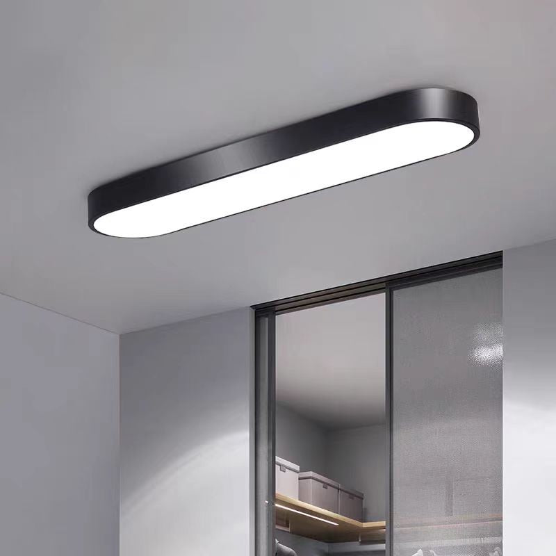 Modern Minimalist Elliptical Strip Iron Acrylic LED Flush Mount Ceiling Light For Hallway