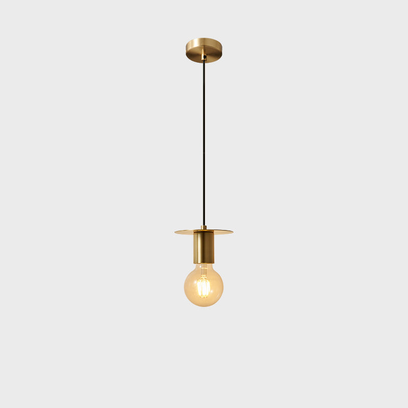 Modern Minimalist Half Round Begs Round Copper 1-Light Pendant Light For Living Room