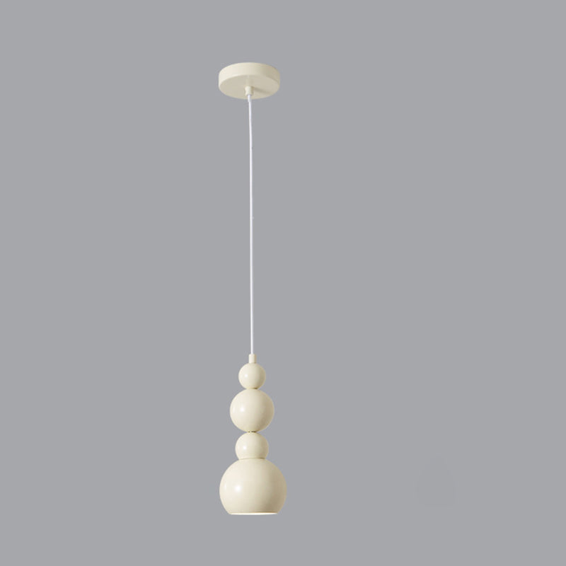 Contemporary Nordic Cream White Gourd 1-Light Pendant Light For Living Room