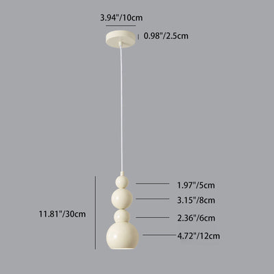 Contemporary Nordic Cream White Gourd 1-Light Pendant Light For Living Room