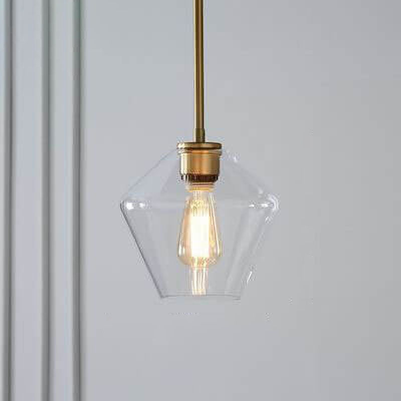 Nordic Creative Polygonal Glass 1-Light Pendant Light