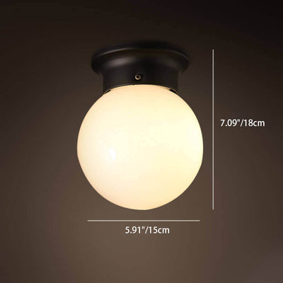 Modern Minimalist Creative Glass Sphere 1-Light Semi-Flush Mount Ceiling Light