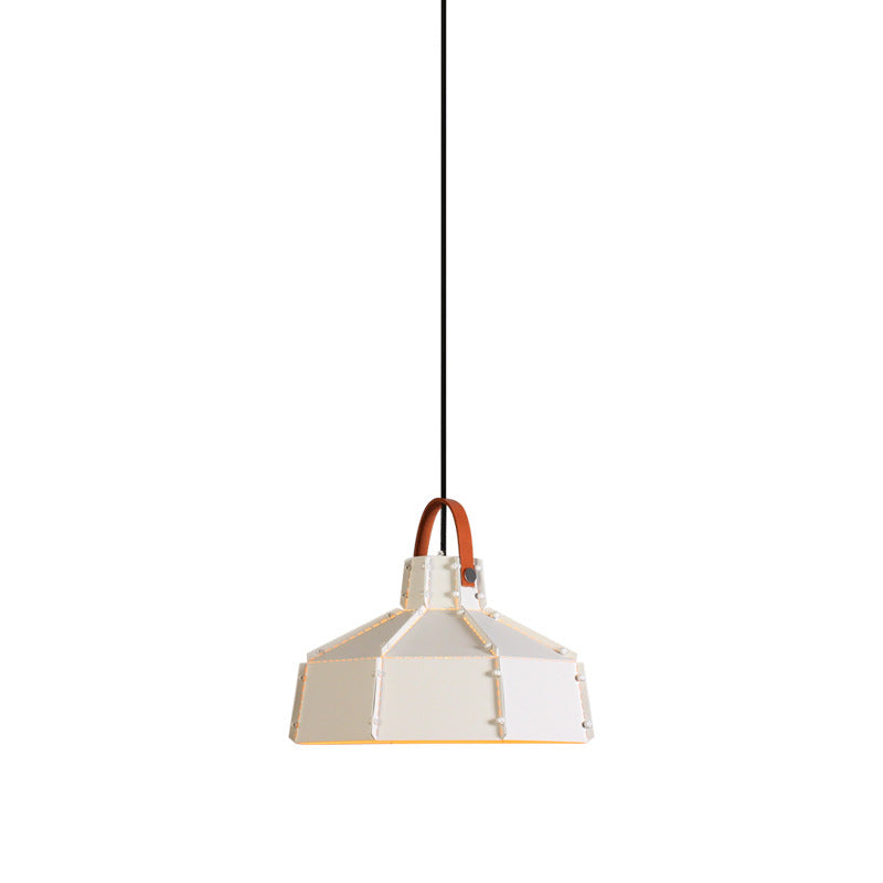 Contemporary Industrial Round Cylindrical Trapezoidal Iron 1-Light Pendant Light For Living Room