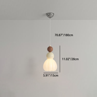 Modern Minimalist Multi-Tier Orb Iron PVC 1-Light Pendant Light For Bedroom