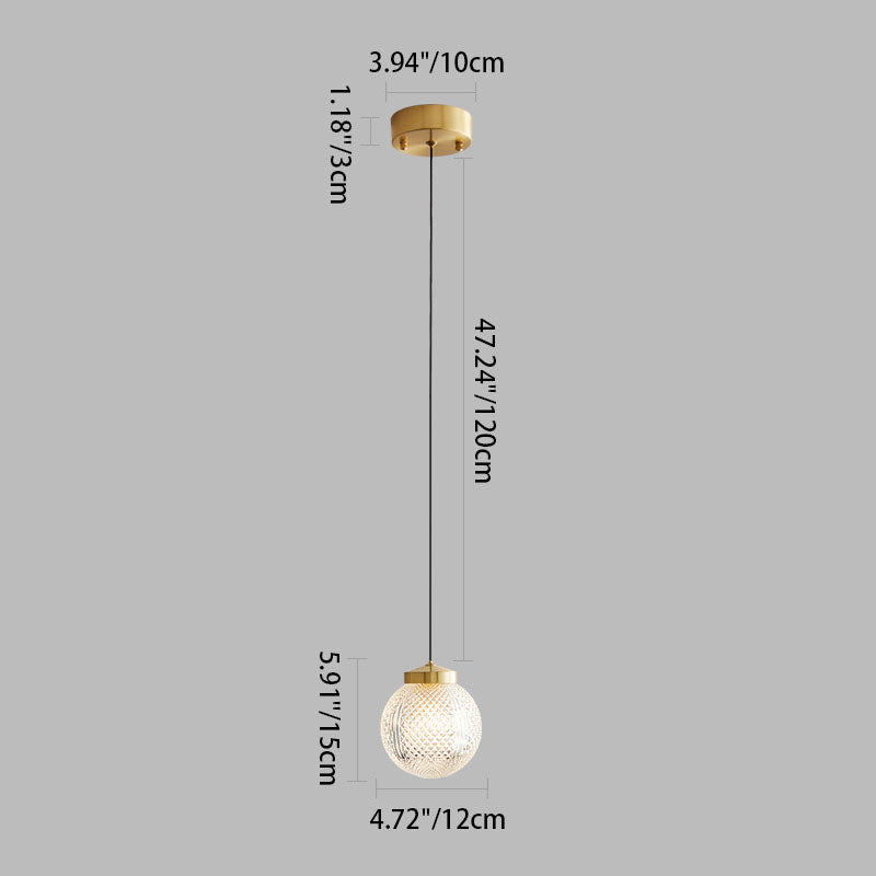 Nordic Light Luxury Simple Glass Ball 1-Light Pendant Light