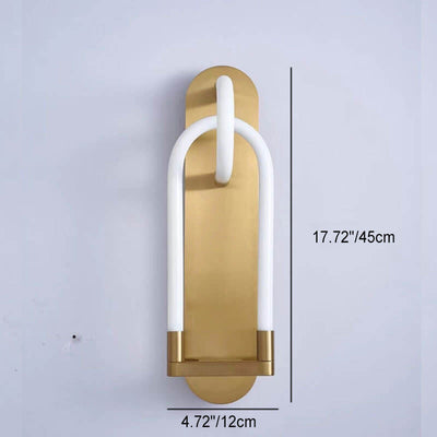 Nordic Light Luxury Golden White Tube LED Wall Sconce Lamp