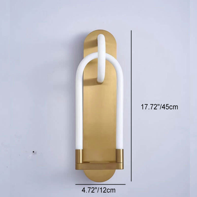 Nordic Light Luxury Golden White Tube LED Wall Sconce Lamp