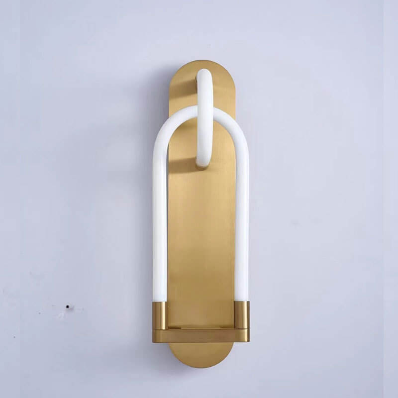 Nordic Light Luxury Golden White Tube LED Wall Sconce Lamp