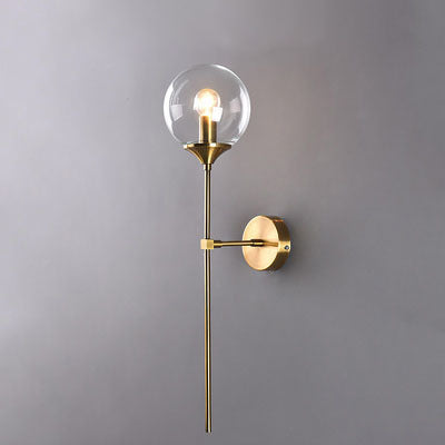 Contemporary Creative Round Iron Glass 1-Light Wall Sconce Lamp For Living Room