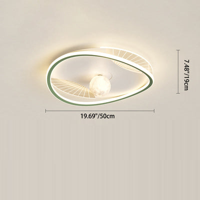 Modern Minimalist Circular Ring Iron Acrylic Aluminum LED Flush Mount Ceiling Light For Bedroom