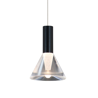 Contemporary Scandinavian Clear Cone Acrylic Aluminum LED Pendant Light For Living Room