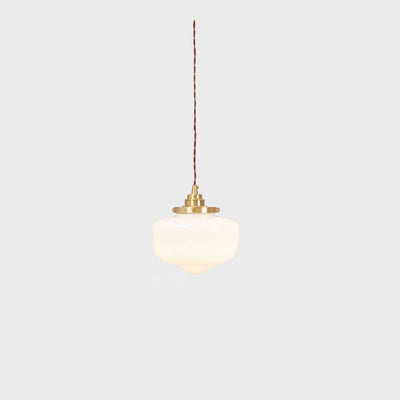 Contemporary Nordic Brass Glass 1-Light Pendant Light For Living Room