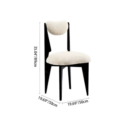 Modern Minimalist Square Wood Velvet Dining Chair Backrest Armless For Dining Room