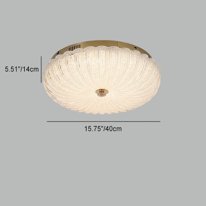 Modern Minimalist Round Stainless Steel Acrylic LED Flush Mount Ceiling Light For Living Room