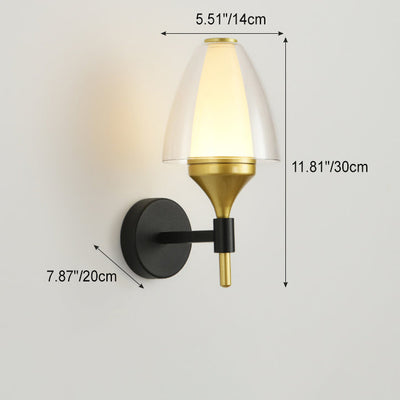 Modern Minimalist Round Trapezoidal Iron Acrylic LED Wall Sconce Lamp For Bedroom