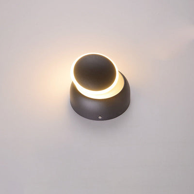 Modern Minimalist Round Rotatable Aluminum PC LED Wall Sconce Lamp For Bedroom