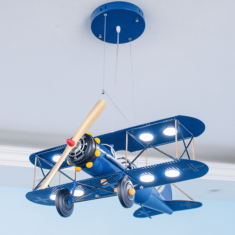 Contemporary Creative Kids Aircraft Hardware Acrylic LED Chandelier For Bedroom