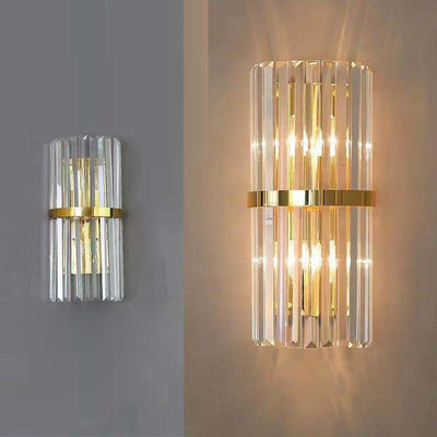 Contemporary Luxury Crystal Strip Stainless Steel 1-Light Wall Sconce Lamp For Bedroom