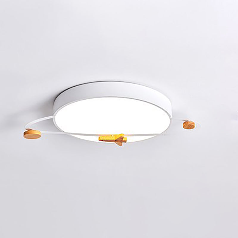 Contemporary Scandinavian Round Planet Design LED Kids Flush Mount Ceiling Light For Bedroom