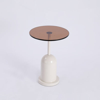 Contemporary Nordic Round Metal Glass Coffee Table For Living Room