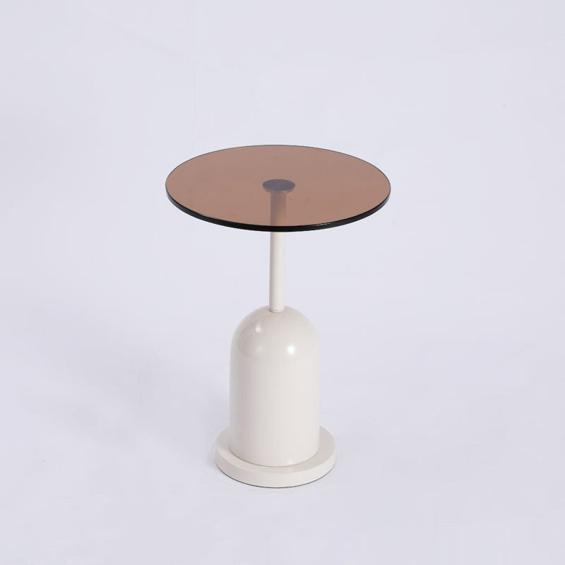 Contemporary Nordic Round Metal Glass Coffee Table For Living Room