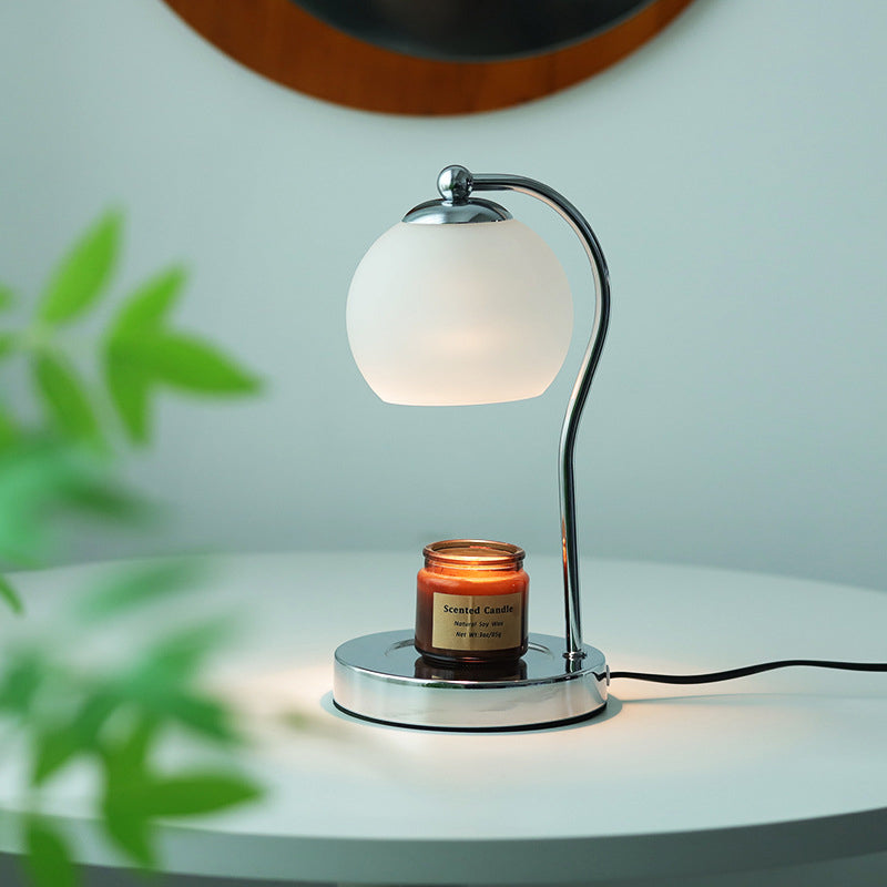 Modern Minimalist Orb Iron Glass 1-Light Melting Wax Table Lamp For Bedroom