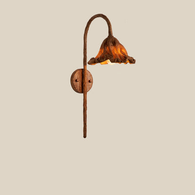 Traditional Chinese Resin Iron Flower Lotus Leaf 1-Light Wall Sconce Lamp For Dining Room