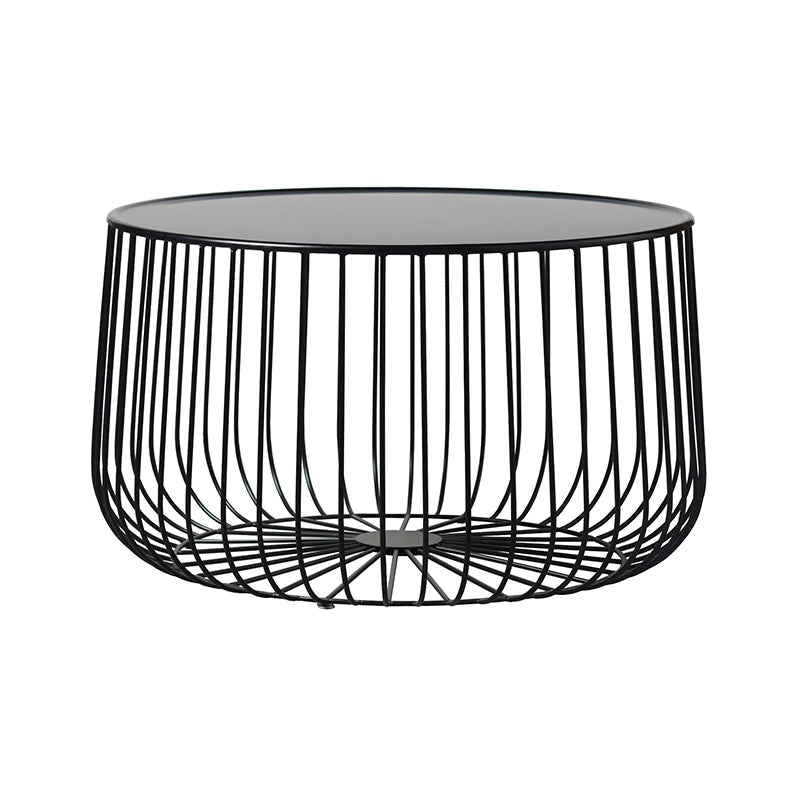 Contemporary Simplicity Iron Round Cage Design Coffee Table For Living Room