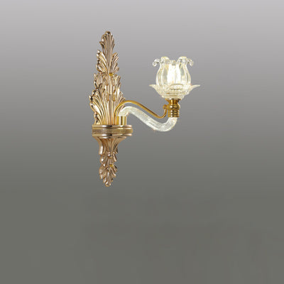 Traditional French Crystal Flower Crystal Glass Hardware 1/2 Light Wall Sconce Lamp For Living Room