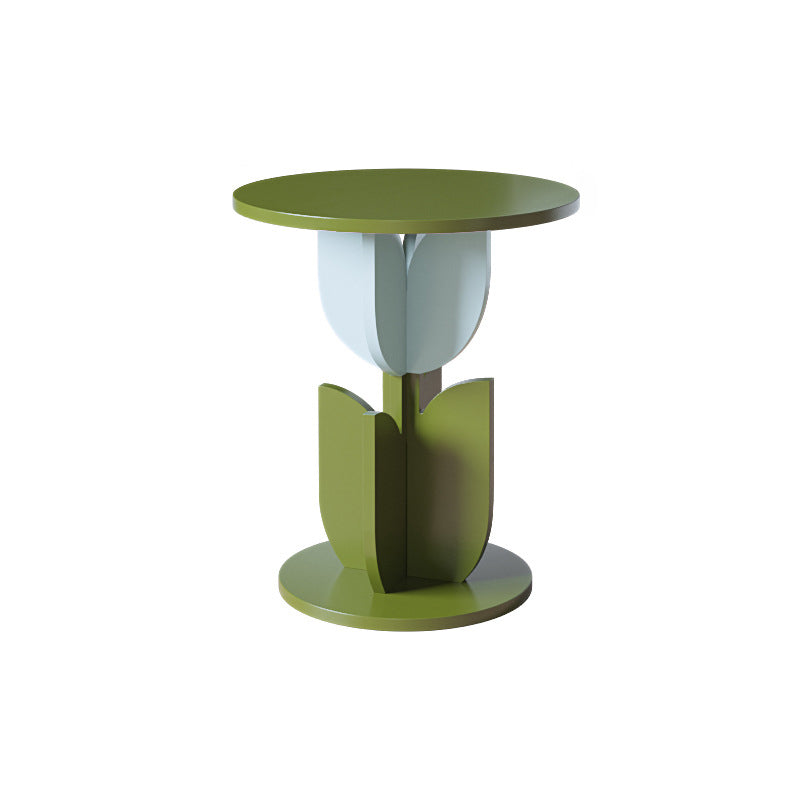 Contemporary Creative Petal Round Tabletop Pine Glass Side Table For Living Room