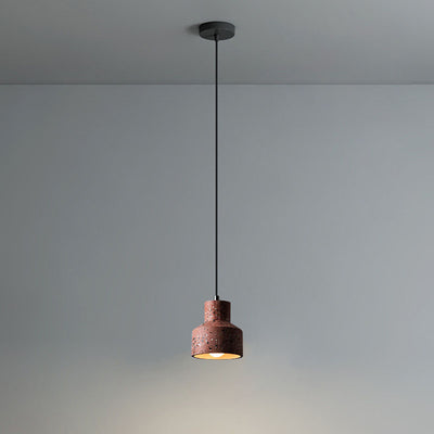 Luminaire suspendu contemporain à 1 lumière au design scandinave en forme de cône de ciment pour le salon 